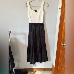 DKNY black and white maxi dress